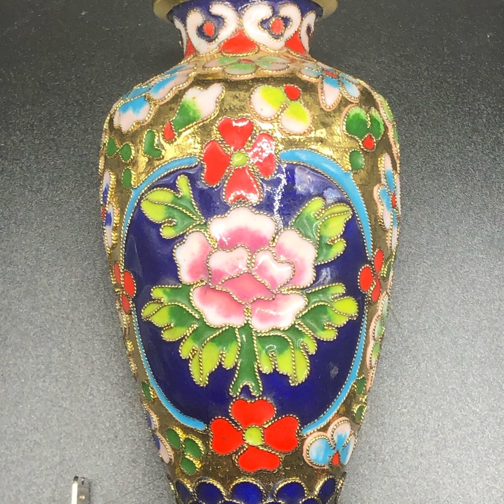Cloisonné Enameled Brass Vase